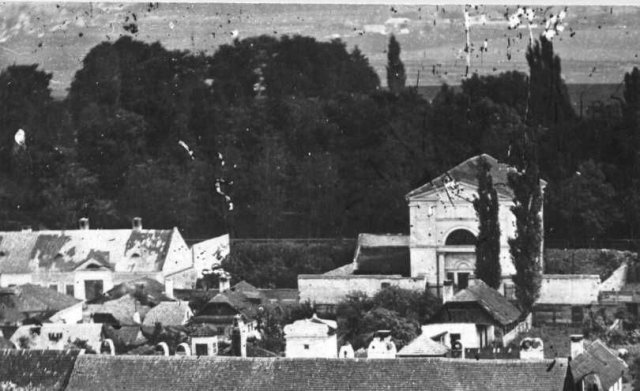 A régi eperjesi zsinagóga, épült: 1845, leégett: 1887 (Forrás: MZSL)
